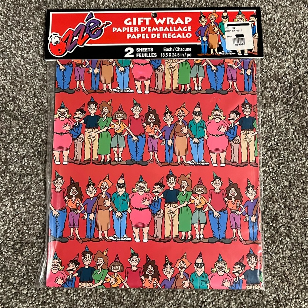NWT Gift Wrap Fun Vintage Naughty Handsy